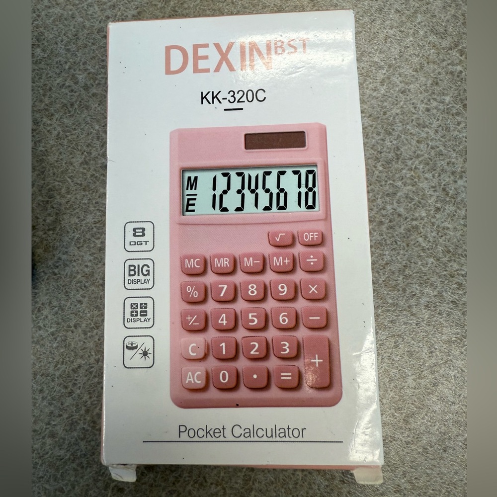 New Dex Pink Pocket Calculator KK-320C